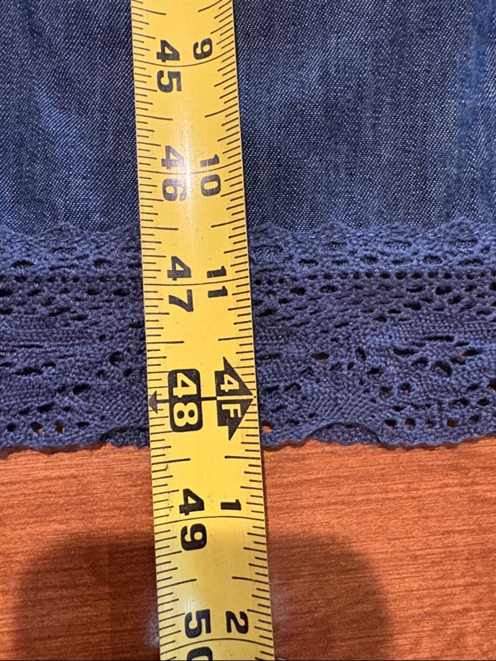 NWT Gap Lace Denim Midi Navy Dress Size Small (#873499) - Picture 7 of 12